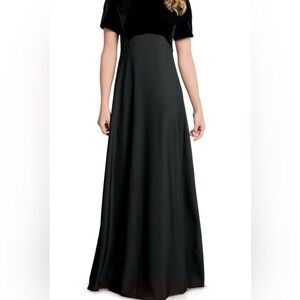 Tuxedo Wholesaler Concert Attire Maxi Black Velvet Dress